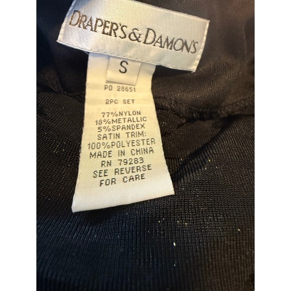 Drapers & Damons Black Gold Sequin Tank Top Jacket Set S glam bling Y2K party - Picture 5 of 6